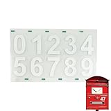 Walopola Selbstklebende Zahlen für Briefkasten, wasserdicht, reflektierend, Adressnummernaufkleber, Mülltonnen-Aufkleber für Wohngebäude, Türen, Tore, LKWs, Autos, Mülltonnen