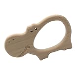 FUNOMOCYA Holz Beißring Zahnungsspielzeug Cartoon Form Sicher Natürlicher Holzgreifling für Kleinkinder Ab Monaten zum Beißen und Zahnen Junge Mädchen Geeignet