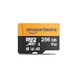 Amazon Basics 256-GB-microSDXC-Karte mit Adapter, Lesegeschwindigkeit bis zu 200 MB/s, 1er-Pack