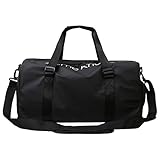 Sporttaschen Herren, Sporttasche Damen, mit Schuhfach und Nassfach, Reisetasche und Handtaschen, Travel Bag für Wochenendreisen, Duffle Bag für Fitnessstudio Sport (Schwarz)