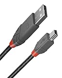 LINDY 36722 1m USB 2.0 Typ A an Mini-B Kabel, Anthra Line Anthrazit