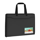 Mlllokfki Tasche für Kunstposter, Tasche für Kunstposter – Anzeigetafeln zur Aufbewahrung von Kunstwerken, robuste Tragetasche, tragbarer Ordner-Organizer, Halterung für Pinnwände, Schwarz,
