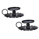 Amosfun 2st Handgehaltener Kerzenhalter Dekorativ Wandlampen Glocke Kerzenhalter Teelicht Tierische Kerzenhalter Handhaben Flammenlose Schwimmkerzen Gold Leuchter Leuchter Led Eisen Black