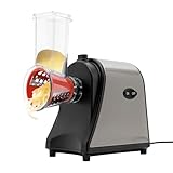 Gemüseschneider Elektrisch, Elektrischer Gemüsehobel mit 5 Kegelklingen, Küchenreibe Gemüsereibe für Gemüse, Edelstahl & Kunststoff für Obst Gemüse Karotten Gurken