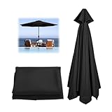 Ersatz-Baldachin für 2–3,5 m Terrassenschirme, dunkelgrün, Outdoor, Garten, Strandschirm, Stoff, 6 Rippen, Baldachin für Sonnenschutz