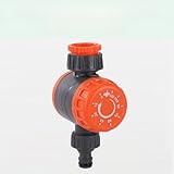 Gettimore Automatischer Bewässerungs-Timer für Gartenbewässerungssystem, 0-120 Min einstellbare Dauer, batteriefreier Knopfregler, Schnellschlauchanschluss, Schwarz + Orange