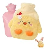 Flintronic Wärmflasche Kinder, Wärmflasche Ente, Flauschige Handwärmer Bezug, Abnehmbare und Waschbare, Kleine Weiches Wärmeflasche bei Kaltem Wetter, Meilleurs Cadeaux für Familie, Freundin