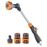 AROMUJOY Gartenbrause, Blumenampel Gießstab, 8 Sprühbilder Handbrause Garten, Garten-Spritzpistolen für Gartenbewässerung, Autowäsche, Haustierdusche und Reinigung, 47cm Lang