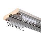 HeyDuty Verstellbare Aluminium-Vorhangschiene, 90 cm, ideale Raumteilerstangen für Wohnzimmer und Schlafzimmer, Grau, perfekt für Vorhänge und Vorhänge, Installation