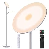 42W Stehlampe Wohnzimmer, 4200LM LED Deckenfluter mit Leselampe 2700K-6500K Stufenloses Dimmen , Fernbedienung und Touch-Steuerung, Moderne Standleuchte für Wohnzimmer Schlafzimmer Büro, Orange