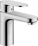 hansgrohe Vernis Blend - Waschtischarmatur ohne Ablauf, Wasserhahn Bad mit Auslauf Höhe 88 mm, Mischbatterie Waschbecken wassersparend (EcoSmart), Chrom, 71580000