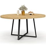 IDMarket - Ausziehbarer runder Esstisch Selma 4-8 Personen Holz und Schwarz 110-150 cm