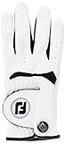 Footjoy Kinder Golfhandschuh Junior RH für rechte Hand (Linkshänder), Weiß (White), Medium/Large
