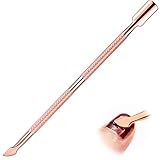 Edelstahl Doppelend Nagelhautschieber, Profi Cuticle Pusher für Maniküre,Metallspatel für Maniküre, Pediküre(rose gold)