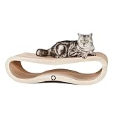 CanadianCat Company | Kratzbrett Orbit | Natur | Kratzmöbel, Lounge für Katzen | Kratzpappe + Katzenminze | ca. 84 x 24 x 23cm