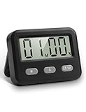 Digitaler Timer für Kochen, Studium, Arbeit, Übung, Küchentimer, Eieruhr, Stoppuhr, Verstellbarer Countdown-Timer, magnetisch (schwarz)