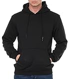 Smith & Solo Herren Kapuzenpullover – Sweatshirt Pullover Rundhals – Langarm – Slim – Fit – Training – Hoodie – Pulli – Hochwertige Baumwollmischung Männer, Schwarz-kapuze, XXL