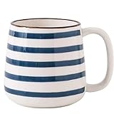 FülleMore Kaffeetasse Lustige Teetasse Kaffee Becher aus Keramik 400ml Trinkbecher Kaffeepott mit Henkel Bürotasse für Kaffee Cappuccino Heißgetränk (B)