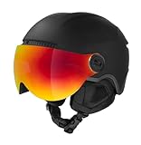 Etape Unisex-Adult Aspen PRO ski Helmet with Visor kask narciarski, Czarny mat, 59-61