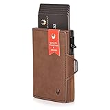 DONBOLSO Wallet Flip I Slim Wallet mit Flipcase I Leder Geldbeutel mit RFID Schutz I Schmale Geldbörse mit Platz für bis zu 9 Karten I Mini Portemonnaie für Herren und Damen I Wallet mit Münzfach