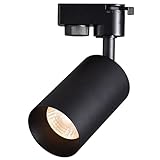 EDO 1-Phasen-Strahler MALGA T System SEVA Dreh- und schwenkbarer Schienen-Strahler, LED Spot, Deckenstrahler, Deckenleuchte, Schienensystem, Innenbeleuchtung, 1P-Lampe GU10, schwarz, EDO777406