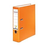 Original Falken PP-Color Kunststoff-Ordner. Made in Germany. 8 cm breit DIN A4 orange Ringordner Vegan Aktenordner Briefordner Büroordner Plastikordner Schlitzordner