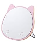 MYGLOAR Schminkspiegel, Kinderzimmerspiegel, kreative süße Bärenform, winkelverstellbarer Klappspiegel, Spiegel Holzrahmen mit Holzsockel - süßer Stil Schminkspiegel für Schlafzimmer und Wohnzimmer