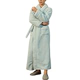 Generisch Herren Bademantel Warm Flanell Bademäntel Plüsch Winter Morgenmantel Weiche Nachtwäsche Gemütlich Pyjama Set Einfarbig Pyjamaset Freizeit Hausanzug Bequem Loungewear Set für Herren