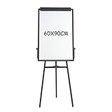 DLAZUM Whiteboard-Stativ-Flipchart-Staffelei 60 x 90 cm, höhenverstellbar und zusammenklappbar, tragbares, trocken abwischbares Board für den Unterricht im Büro und die Familie