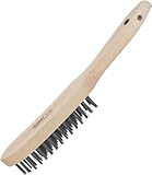 HAZET Drahtbürste 2130 - vier Reihen 25 mm hohe, extrem widerstandsfähige Drahtborsten, Lösen und entfernen hartnäckiger Verschmutzungen, zum Entrosten von Autoteilen oder Grillrosten