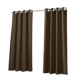 Wasserdichter Verdunkelungsvorhang für den Außenbereich, mit rostfreien Ösen, 2 Paneele für Garten, Terrasse, Pavillon, Veranda, Cabana-Dock, wärmeisoliert, 132 x 274 cm, Braun
