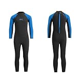 Urban Beach 2 mm Neoprenanzug für Kinder, volle Länge, Sommer-Neoprenanzug für Jungen und Mädchen, Schwarz