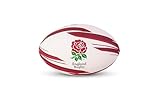 England Rugby Offiziell lizenzierter Rugbyball – robuster synthetischer Gummi, rot-weißer Rugbyball – RFU lizenzierter Rugbyball der Größe 5 mit genarbter Oberfläche, Latexblase