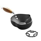 KESOTO Mini-Pfanne mit heißem Öl, Eisenpfanne, Pfanne, Kochtopf, Spiegelei-Pfanne für den Haushalt, Küche, Wohnmobile, mit Topfträger