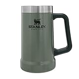 Stanley Adventure Vacuum Stein 709 ml - Thermobecher mit Henkel Hält Bier für 7 Stunden Kalt - Vintage-Inspirierte Bierkrug - Spülmaschinenfest - Hammertone Green