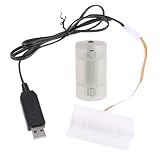 CHIZISX USB 5 V 2 A auf LR20 D Batterie-Konverterkabel 3 V Adapterkabel für den Innen- und Außenbereich, Ersatz für 2 x 1,5 V D-Batterien