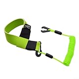 Yuanpgky Umhängeband für Boote, für Ski- und Motorwasserfahrzeuge, Sicherheitsgurt mit verstellbarer Neopren-Handschlaufe, Nylon-Spiralschnur und für dauerhaften Karabiner, (B Grün)