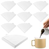 200 Stück Kaffeefilter Größe 1, V-förmiger Kaffeefilter Papier Filter, Ungebleichte Coffee Filter Paper, 01 Coffee Kegel Filterpapier für Kaffeetropfkegel Kaffeemaschinen(Weiß, 1-2 Tassen)