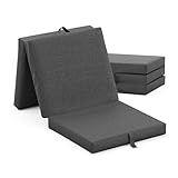 Betten-ABC Faltmatratze, 3-teilige Klappmatratze, Gästematratze, Reisen, Camping, Kinder, Härte: Mittelfest (Farbe: Anthrazit)