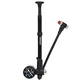 Stoßdämpferpumpe für Mountainbike, Rennrad und Motorrad, 300 Psi Hochdruck für Vorderradgabel und Hinterradaufhängung, Luftstoßpumpe mit Messgerät, tragbare Mini-Pumpe mit Entlüftungsknopf (Silber)