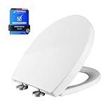 Ibergrif Toilettendeckel mit Absenkautomatik O WC Sitz Einfache Montage und Sauber,Klodeckel Quick-Release-Funktion,Antibakterielle,Passend für die Meiste Toilette,Belastbarkeit von 150kg,Weiß,M41002