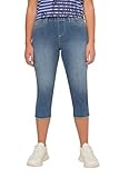 Laurasøn Caprijeans, Jeggings, Fransensaum, Elastikbund, mit recyceltem Polyester Blue Denim 48 827872902-48