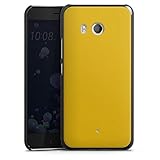 DeinDesign Hard Case kompatibel mit HTC U11 Schutzhülle schwarz Smartphone Backcover Gelb einfarbig Farbe