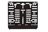 1x Kennzeichenhalter (Für at Österreich) für Kennzeichen im Format 210 x 170 mm 21 x 17 cm (für Motorrad Roller) (Schwarz (Unlackiert))