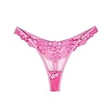 Générique Sexy erotische Damen-Unterhose aus floraler Spitze, bequem, atmungsaktiv, schlankes Design, den ganzen Tag zu tragen, Rosa, X-Large