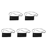 DEARMAMY 5St Brillentasche mit Schlüsselband brillenhalter brillenetui brillenband Sonnenbrillen Aufbewahrung schlüsselhalter tragbarer Waschbeutel Tragbare Bestecktasche Pu Black