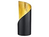 Reality Leuchten R50161032 Frank A++ to E, Tischleuchte, Metall, E14, Schwarz Matt/Goldfarbig, 10 x 10 x 24 cm