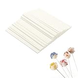 Hopton 200 Stück Cake Pop Stiele, Weiße Cakepop Stiele, Cake Pop Ständer, Fester Papierstift, cake pop Sticks für Lutscher, Hartbonbons, Schokolade, Regenbogenbonbons, Kuchen -10cm