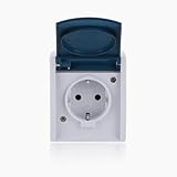 Busch-Jaeger 20 EW-53 SCHUKO® Steckdose mit Klappdeckel (Thermoplast) Grau ocean® (IP 44) 2CKA002083A0817