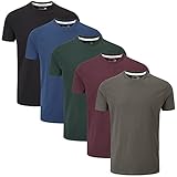 Charles Wilson 5er Packung Einfarbige T-Shirts mit Rundhalsausschnitt (3X-Large, Dark Essentials Type 41)